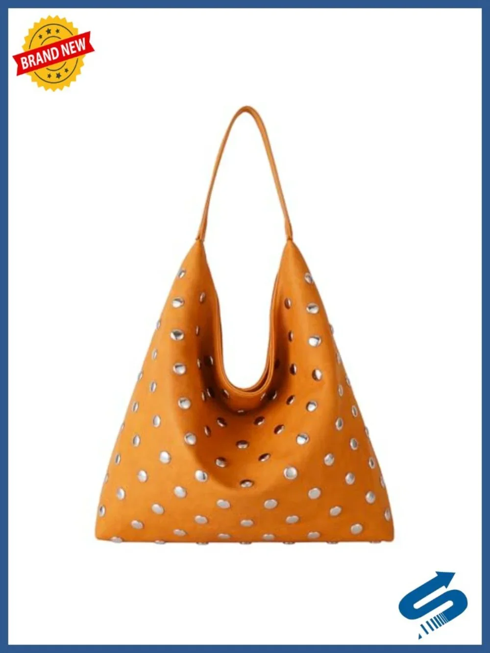 Studded Hobo Purse Women Vegan Leather Tote Bag Punk Y2K Shoulder Slouchy